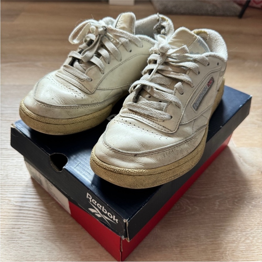 Beatup Reebok Blue/White Club C Shoes
